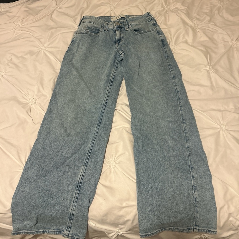 Hollister Blue low rise Wide Leg Jeans